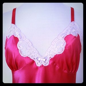 Oscar De La Renta rich red elegant lingerie.